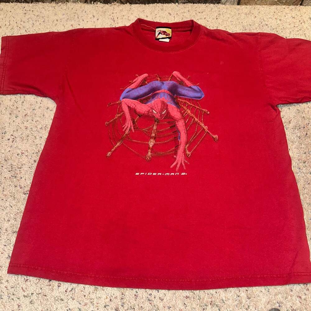 Vintage 2004 Spider-Man 2 Movie Promo Red T-Shirt XL Marvel